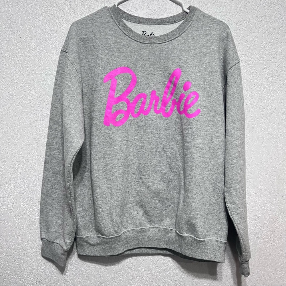 BARBIE Sweatshirt Pink Gray Womens Size M